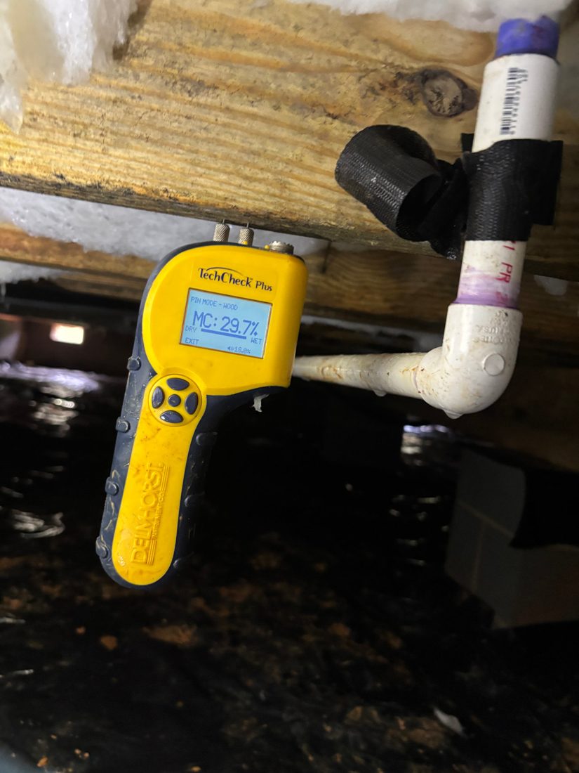 Thermal imaging of plumbing lines during an on-site ESG investigation