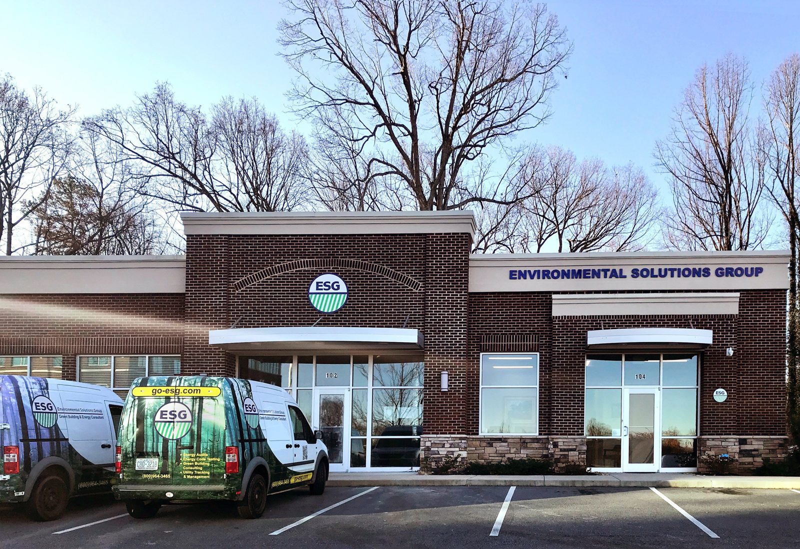 Street view of the Environmental Solutions Group office building in Greensboro, North Carolina